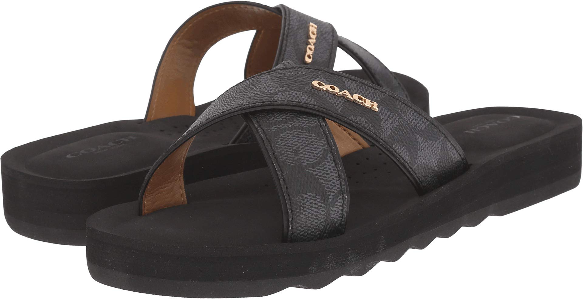 COACH Janine Black/Smoke/Black Sig Embossed PVC/Calf 7.5 M