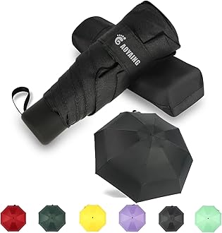 Small Mini Umbrella with Case by GAOYAINIG Light Compact Design Perfect for Travel Lightweight Portable Parasol Outdoor Sun&Rain Umbrellas