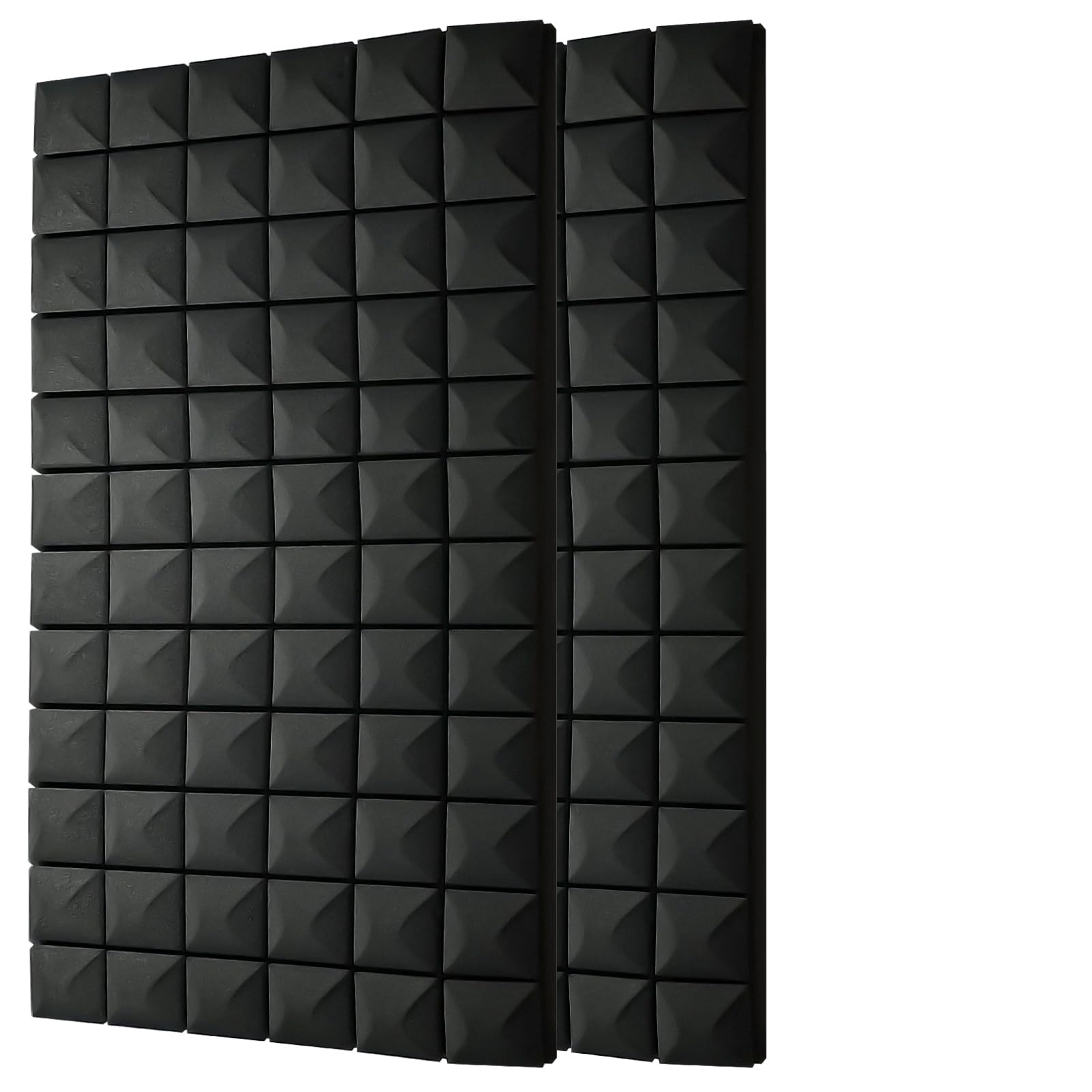 2 paneles acústicos, 48 x 24 x 2 pulgadas, paneles de espuma a prueba de sonido para paredes, alta densidad, resistentes al fuego y absorción de ruido para estudio, oficina, hogar (2 unidades, 48 x 24