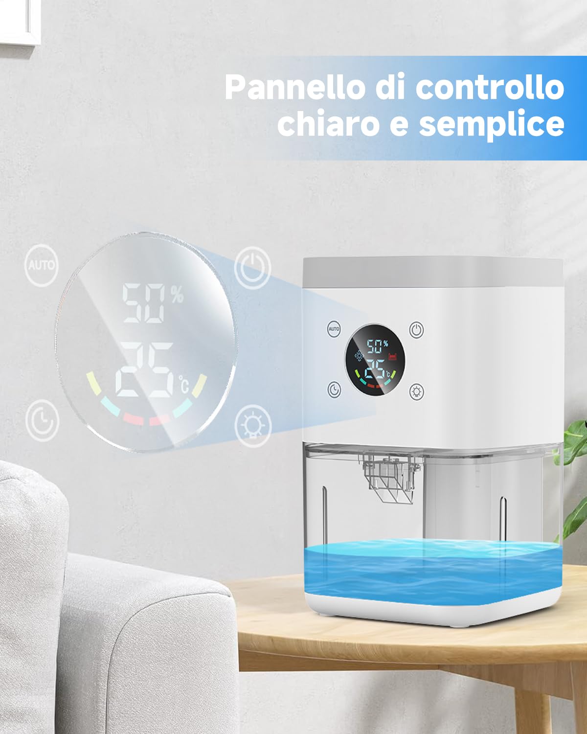 Deumidificatore elettrico, 1800 ml, deumidificatore silenzioso
