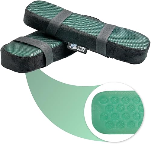 Almohadillas de espuma viscoelástica para reposabrazos de silla de oficina con gel refrigerante, fundas para reposabrazos de silla de ruedas,