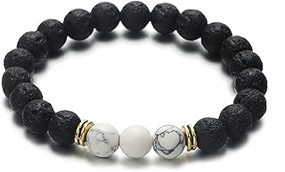 ONLYJUMP Lava Rock Elastic Bracelet, Black Matte