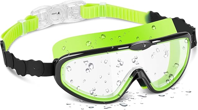 portzon Swimming Goggles Anti Fog Swimming Goggles Clear No Leaking,Crystal Green,One Size