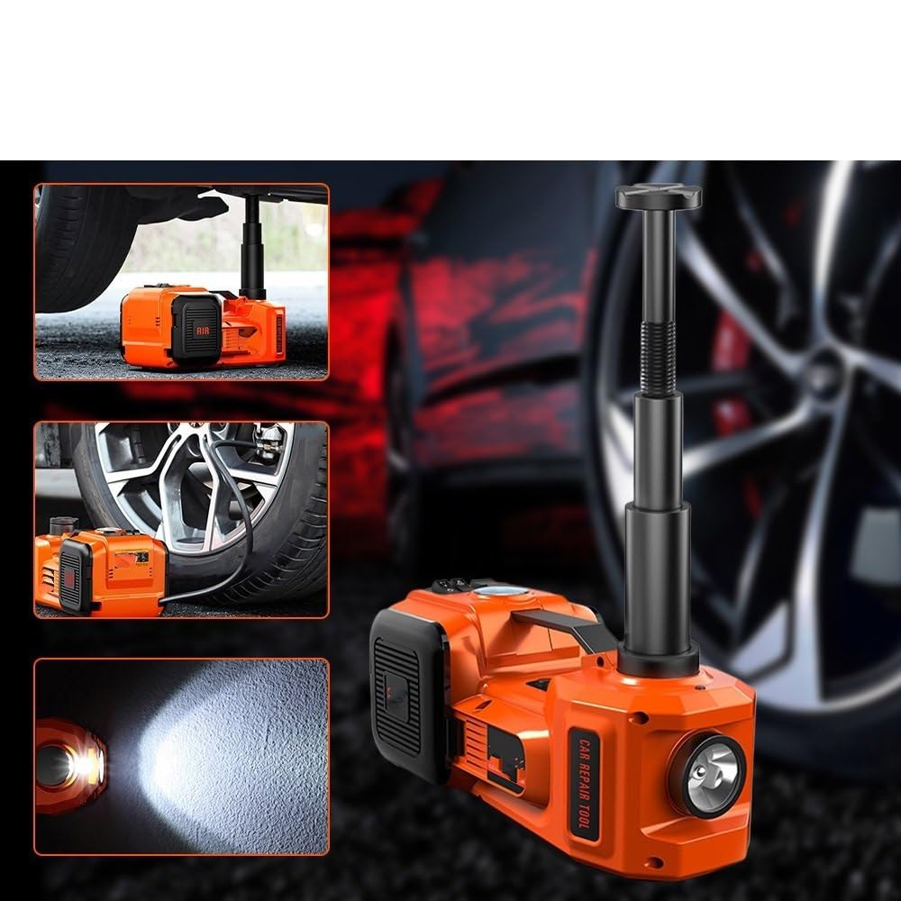 Cric a pantografo Martinetto Idraulico 5T 12V per Cambio Pneumatici con Pompa di gonfiaggio Cric Auto Cric a Forbice | Cric idraulico elettrico Per auto