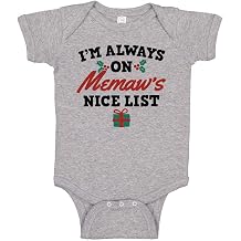 TATY Kids Memaw's Nice List Christmas Baby Infant Bodysuit