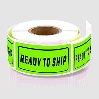 Ready to Ship Green Fluorescent Shipping Label Stickers for Packing Mailing,1x2Inches,500Pcs.