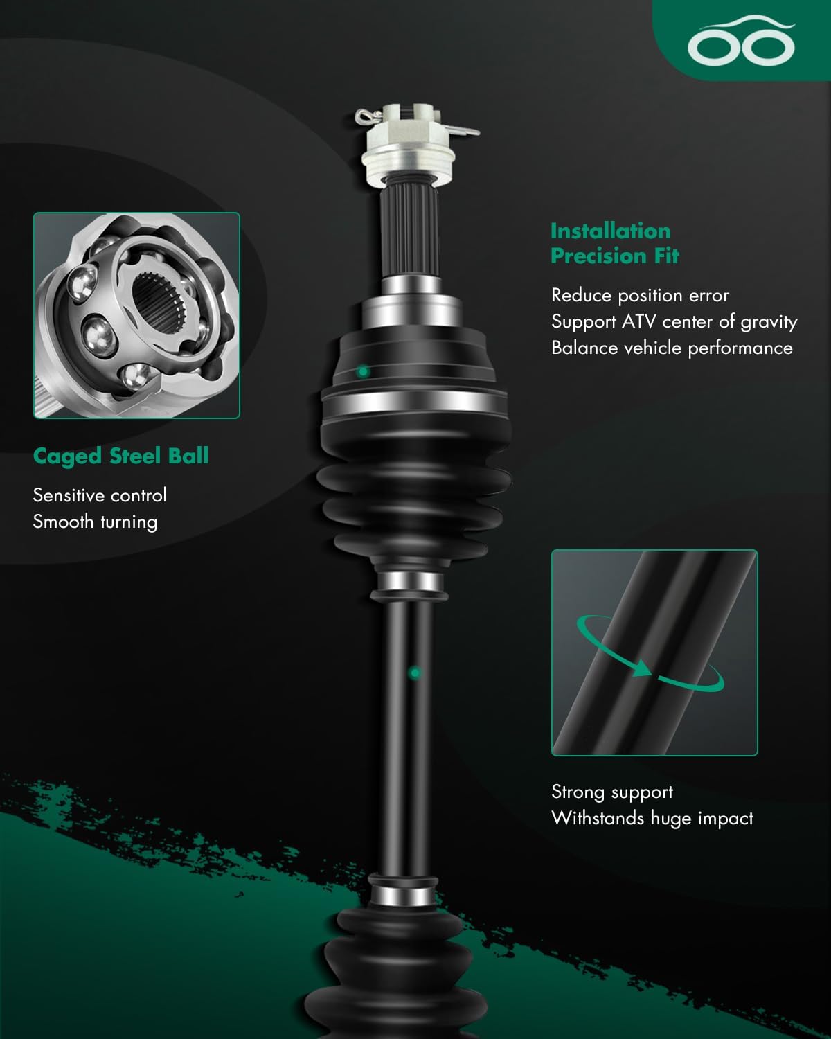 SCITOO CV Axle Shaft Assembly Front Left 2005-2013 for Kawasaki Brute Force 650 2003-2012 for Kawasaki Prairie 360 2002-2003 for Kawasaki Prairie 650 59266-1130,‎59266-0031