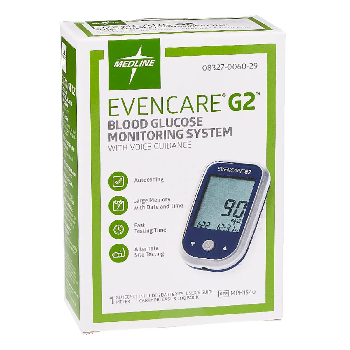Medline EvenCare G2 Blood Glucose Monitoring Meter, Self