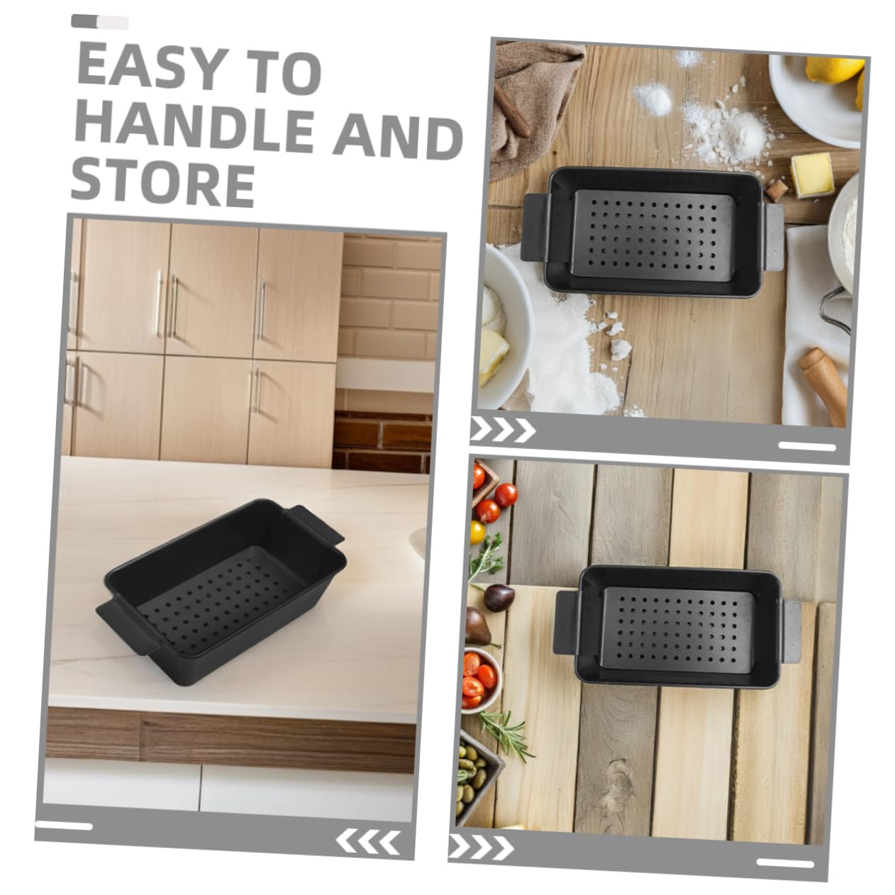 ULTECHNOVO Molde para Pan 2 Piezas de Acero al Carbono Negro Antiadherente | Bandeja para Hornear y Tostar, Uso en Panadería y Asado, Desprende Fácil los Alimentos, Recoge Exceso de Aceite