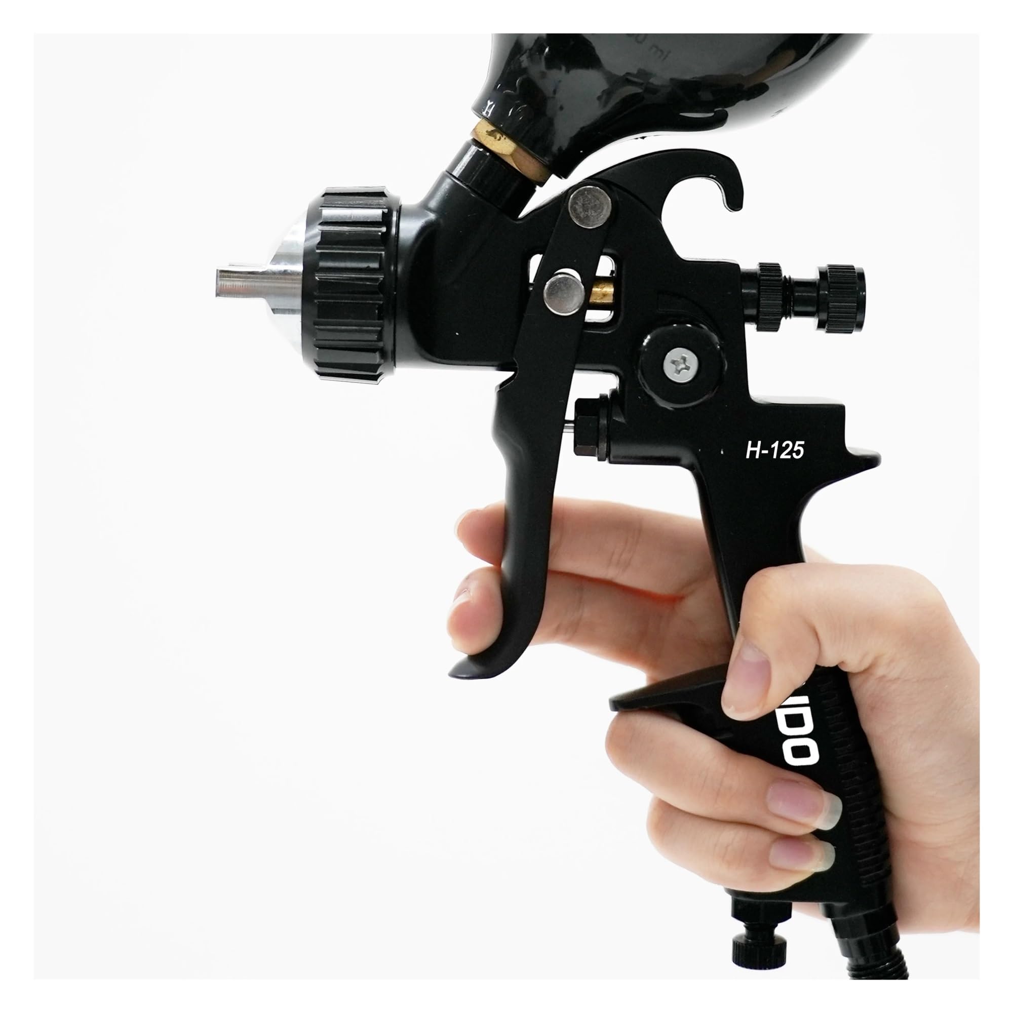 Pistola Rociadora, Pistola pulverizadora HVLP for proyectos de bricolaje: sistema alimentación por gravedad 600 ml con boquilla 1,3 mm for coches y muebles