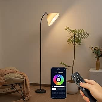JOYIDEAVA LEDフロアランプ、アプリとリモコン付き、無段階RGB調節可能