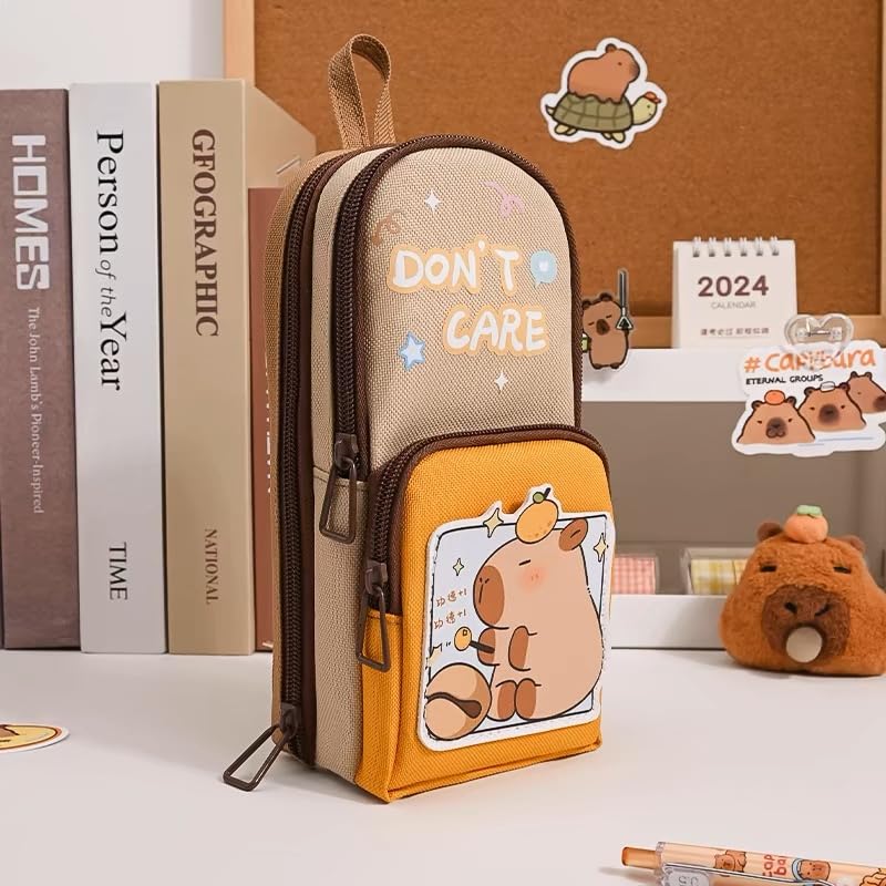 Image of Big Capicacity Kapibara Capybara Cartoon Pencil Case Cute Aesthetic Pen Holder Pencil Pouch Box Pen case (version2)