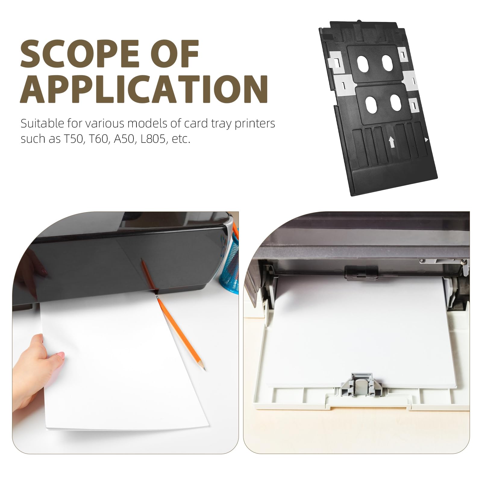 Tofficu Bandeja para Impresora De Tarjetas De Identificación 2 Unidades Bandeja Resistente PVC con Ranura para Impresión Profesional para Oficina Escuela