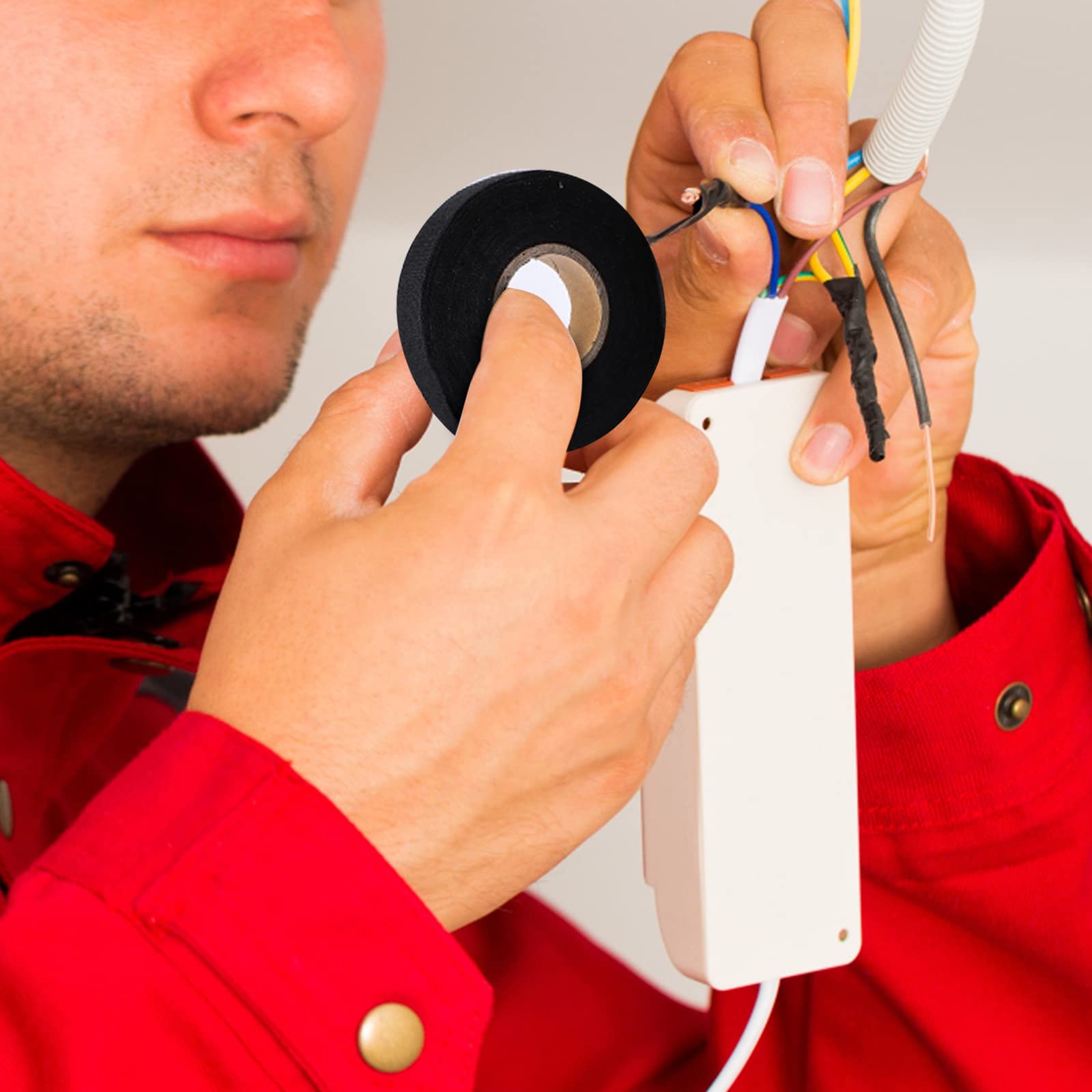 Nastro Tessuto Nero Per Auto E Casa - 4 Rotoli Da 19mm X 20m, Isolante, Antiscivolo, Per Cablaggi E Riparazioni - Foto 8