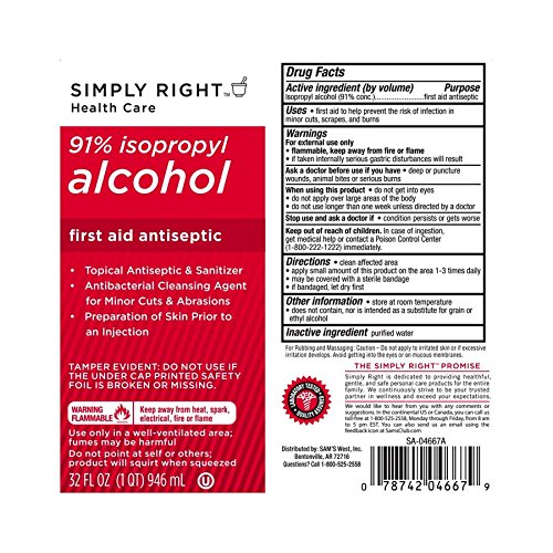91% Isopropyl Alcohol 32 fl oz Bottle (2 Bottles)
