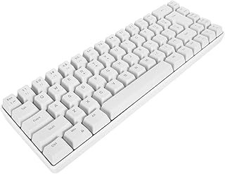 Garsent Wired Mechanical Gaming Keyboard, Portable 68 Keys RGB Backlit USB Wired Keyboard, Detachable Key Cable, for IBM PC Win98SE, Me, 2000, XPIVISTA, WIN 7, WIN10, Win8 (White)