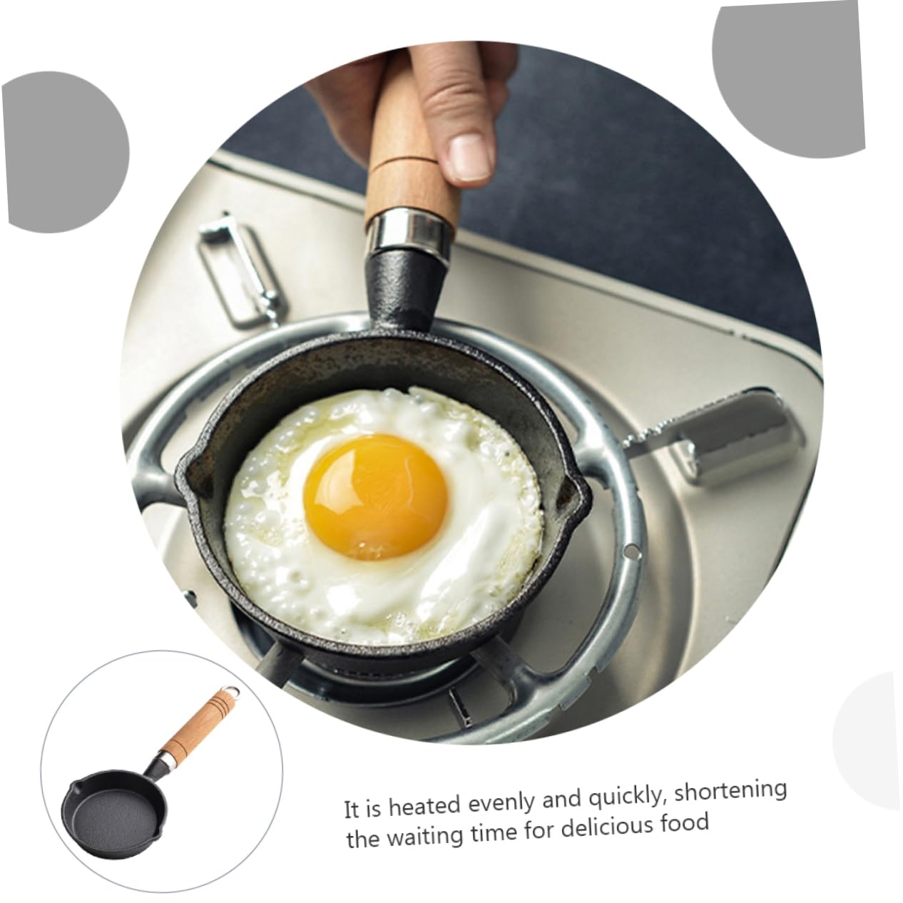 SOLUSTRE Kleiner Bratpfanne aus Eisen Antihaftbeschichtet für Eier und Pfannkuchen 16cm für Zuhause und Restaurant