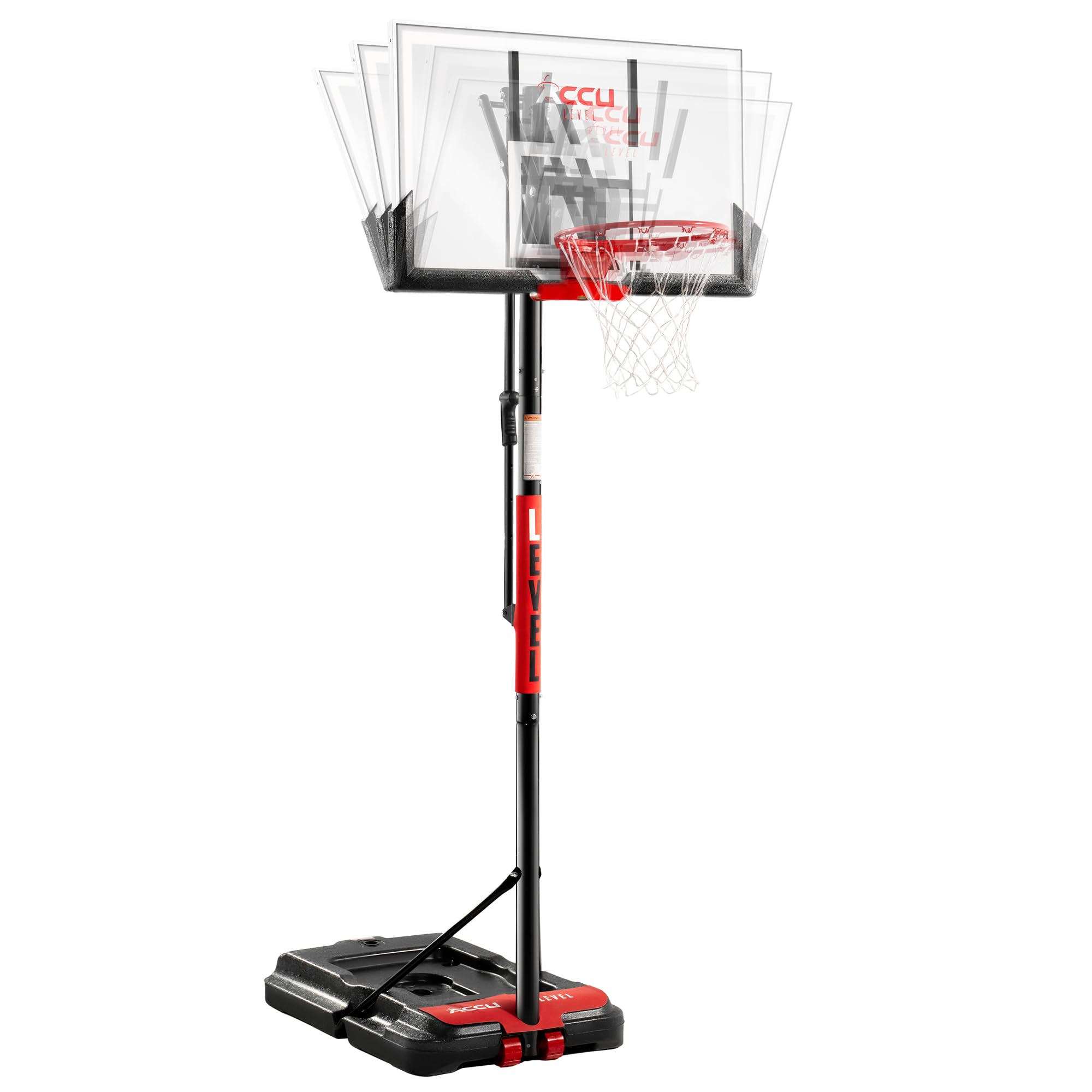 ACCU LEVEL Swift Lift Basketball Hoop Outdoor 4.8-10ft Adjustable Portable Basketball Goals System for Youth and Adults 48