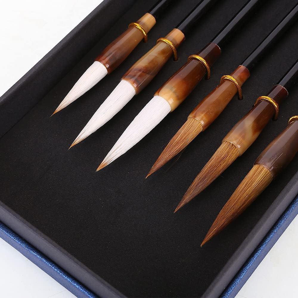 Hbasyp Chinese Traditional Calligraphy Brush Chinese Calligraphy Watercolor Sumi Drawing Brush Painting Sumi Set-Blue