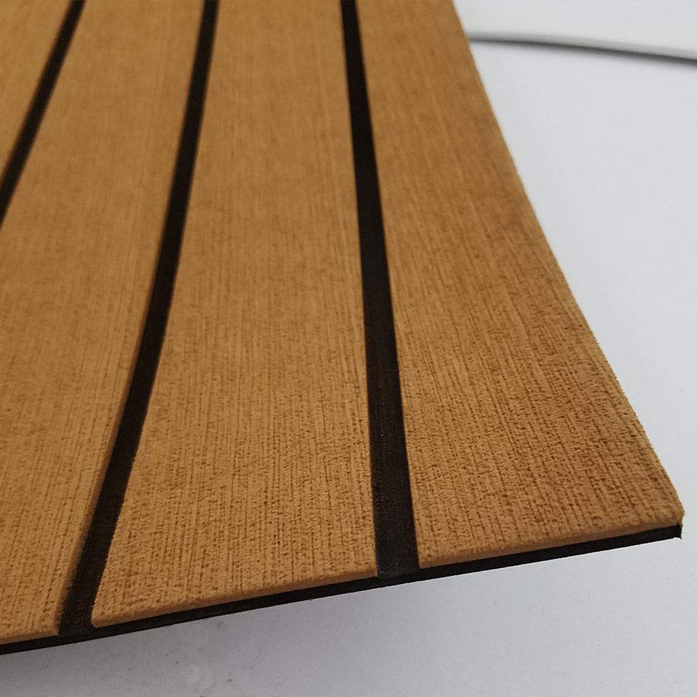 Tapis de Plancher de Bateau en Mousse Eva, feuille de terrasse en Faux Teck en vinyle Marin pour Ponton de Yacht, Tapis antidérapant 90x240cm 1st