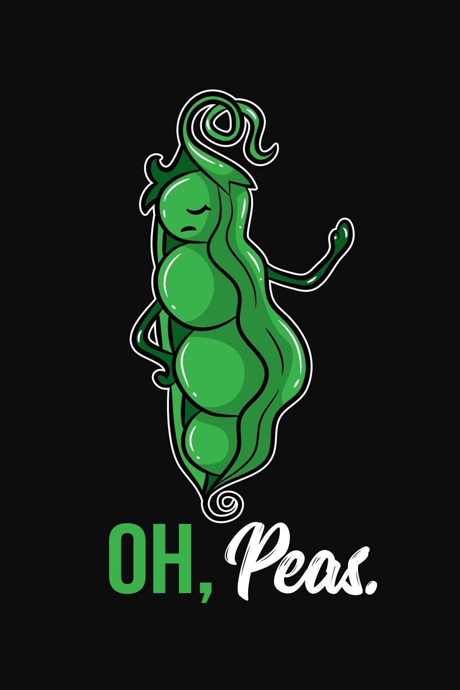 Oh, Peas: Funny Vegan Food Pun Blank Ruled Notebook / Journal 6x9 With 120 Pages