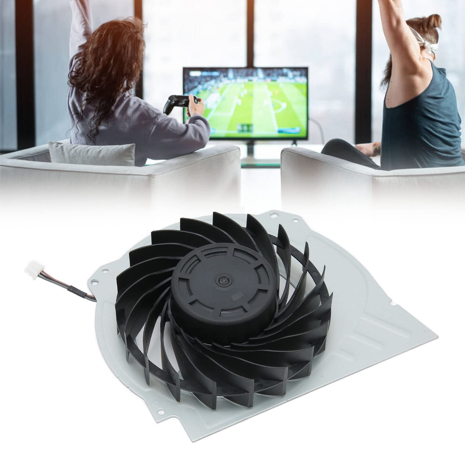 Lylithuif Ventola di raffreddamento interna Sostituzione Accessori di raffreddamento ad alte prestazioni per Pro CUH7XXX Console di gioco Materiale metallico ABS 12V 2.1A 19 Lame Nero
