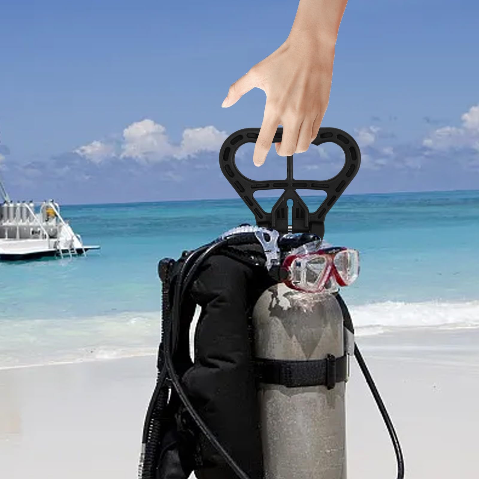Poignée de transport pour bouteille de plongée en acier inoxydable et nylon, poignée rotative pour cylindre de plongée de 39 à 41 mm, accessoire robuste pour le transport sûr des bouteilles