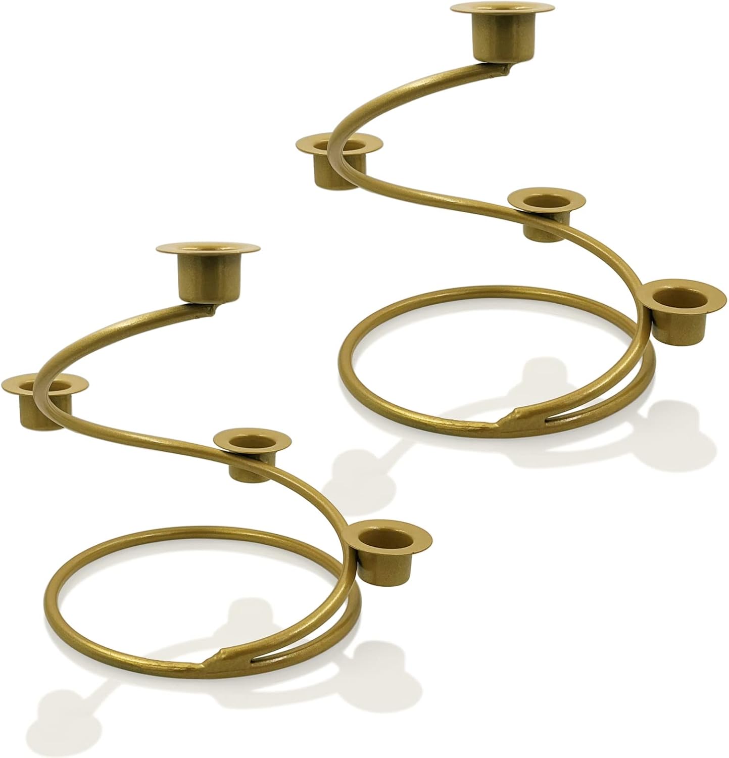 Advent Wreath Candle Ring 2 PCS, Metal Spiral Gold