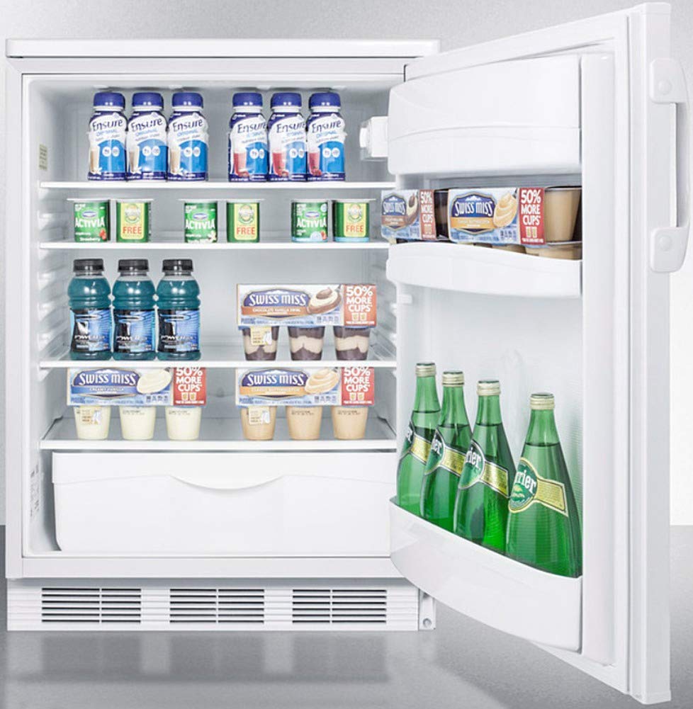 Summit Appliance Ff6lw Freestanding Counter Height All-Refrigerator For General Purpose Use With Front Lock, Auto Defrost, Adjustable Shelves, Adjustable Thermostat And White Exterior on Fridge.com - View 4