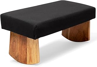 Waterglider International Meditation Bench (Zen Black), Seiza, Sustainable Acacia Wood with Curved Bottom Edges for The Perfect Posture, Meditation Stool, Prayer Bench, Meditation Chair, Yoga Stool