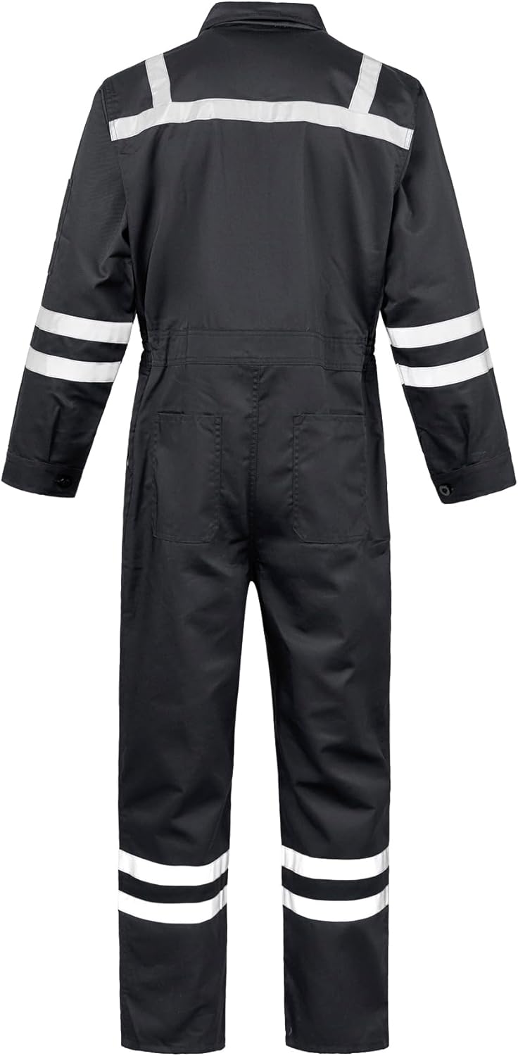 Men's Work Coverall High Visibility Overalls Mechanics Coveralls Workwear Jumpsuit with Multi Pockets - Image 2