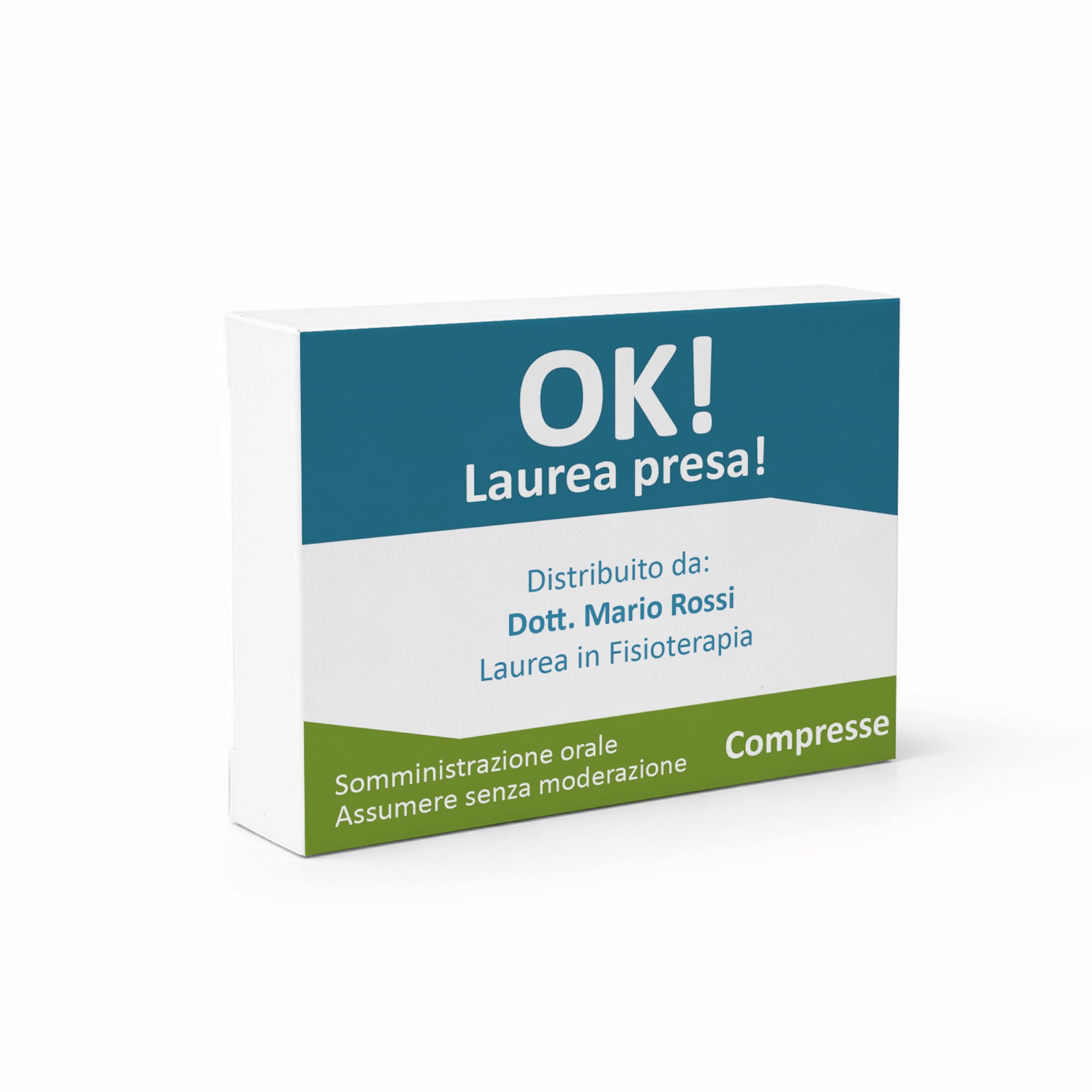 Scatoline Portaconfetti Bomboniere Personalizzabili Modello Farmaco per Laurea, Compresse, Carta, 9x7x2 cm, 24 Pezzi (Ok!)