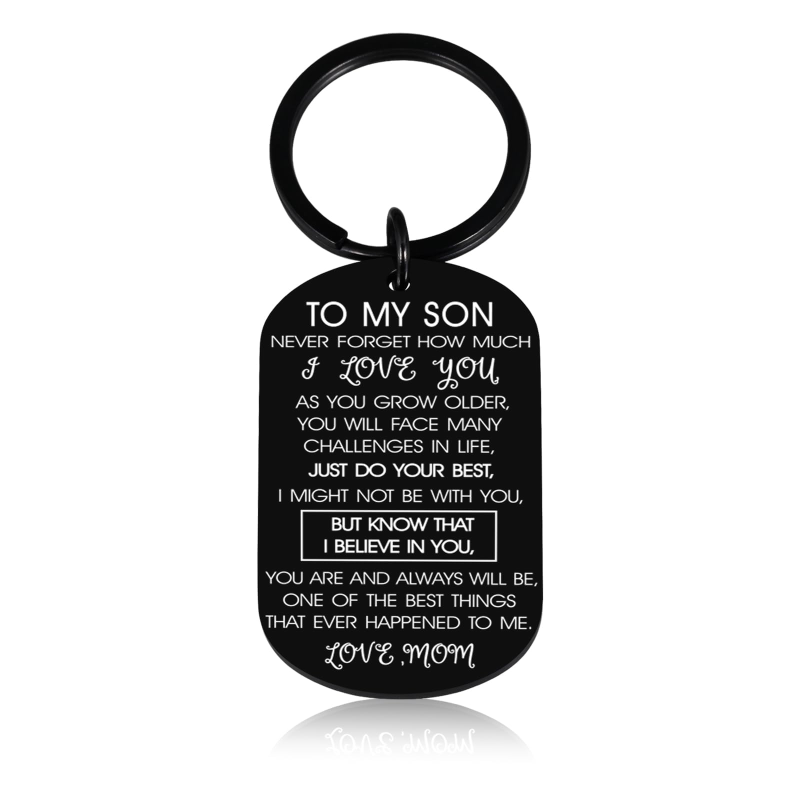Son Gifts from Mom, Valentines Day Gift for Sons, Young Man Gifts Age 20s, To My Son I Love You Keychain Gift for Teens Boys, Novelty Ideas-Things to Get for Teen Boy 24 year male-Stocking Stuffer