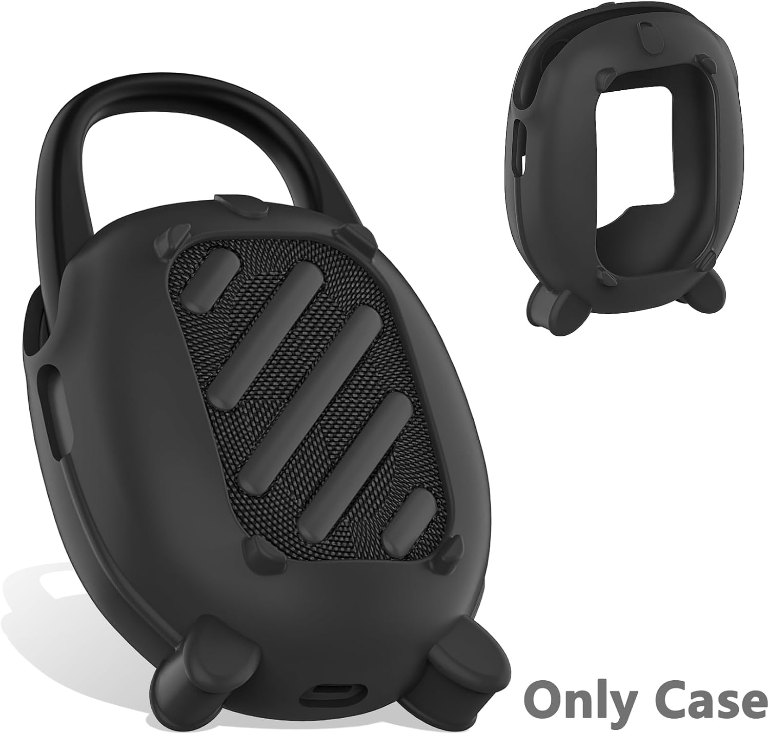 JCHPINE Silicone Cover Case for JBL Clip 5 Ultra Portable Bluetooth Speaker, Protective Skin Accessories for JBL Clip 5 Pro Sound Bluetooth Speaker Stand Up (Only Case) (Black) - Image 4