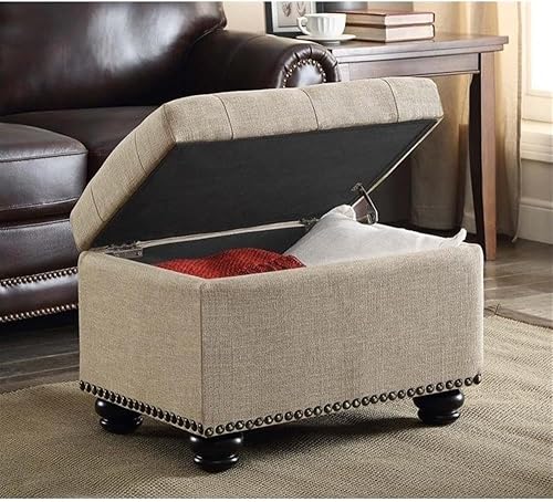 Miniatura 2 de Convenience Concepts Designs4Comfort Otomano de almacenamiento, Madera, Bronceado