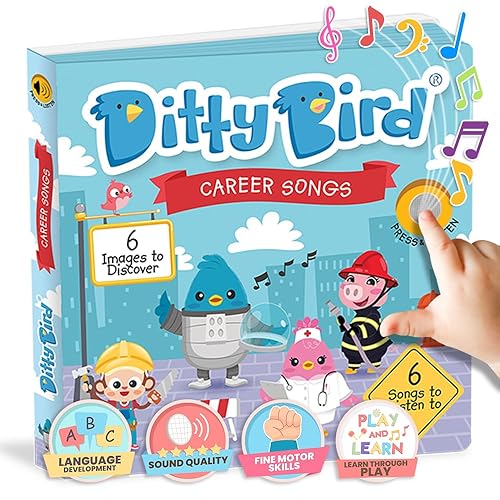 Ditty Bird | When i grow up songs |Interactive Musical Sound book for toddlers 1- 3 | Early learning toy with sounds | I am a Firefigher Libro