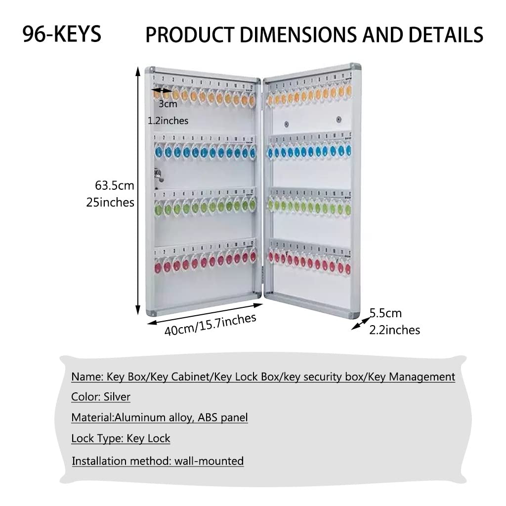 Chiave a parete Sto Cabinet 96-Key in lega di alluminio Key Box 6 Capaci Opts Secure Key nizer per Home Office e uso aziendale