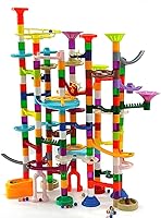 dspitwod Marble Run 200pcs STEM Building Toy Maze Race Track with 30 Glow-in-Dark Marbles for Kids