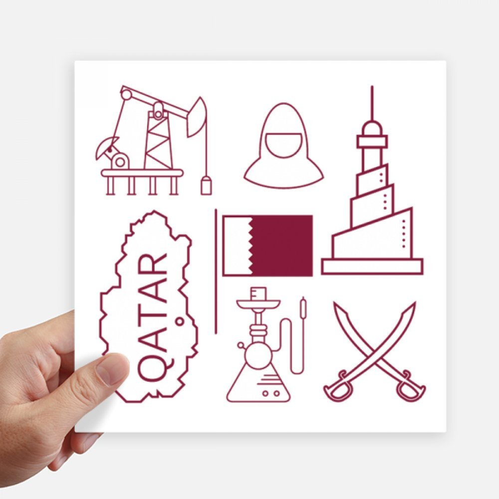 Sticker 20cm x 20cm multicolor Qatar pétrole impression nette