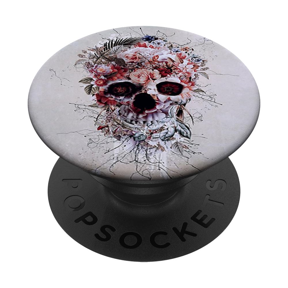 Flower Skull PopSockets PopGrip: Swappable Grip for Phones & Tablets PopSockets Adhesive PopGrip