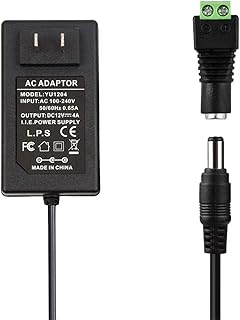 12V 4A Power Supply - COOLM AC 100-240V 50/60Hz to DC 12 Volt 4 amp 4Amp 48W Power Converter Charger 12V4A + 5.5x2.1mm DC Female Jack Socket for 12V LED Strip Lights CCTV Camera