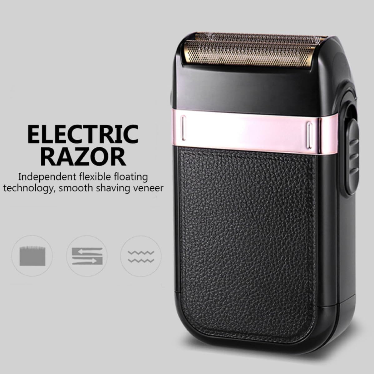Cordless and Washable Detachable Floating Trimming Structure Rechargeable Electric Razor with 3D Head, Portable Abs Handheld Shaver with USB Type-c Cable for Men Face for Beard