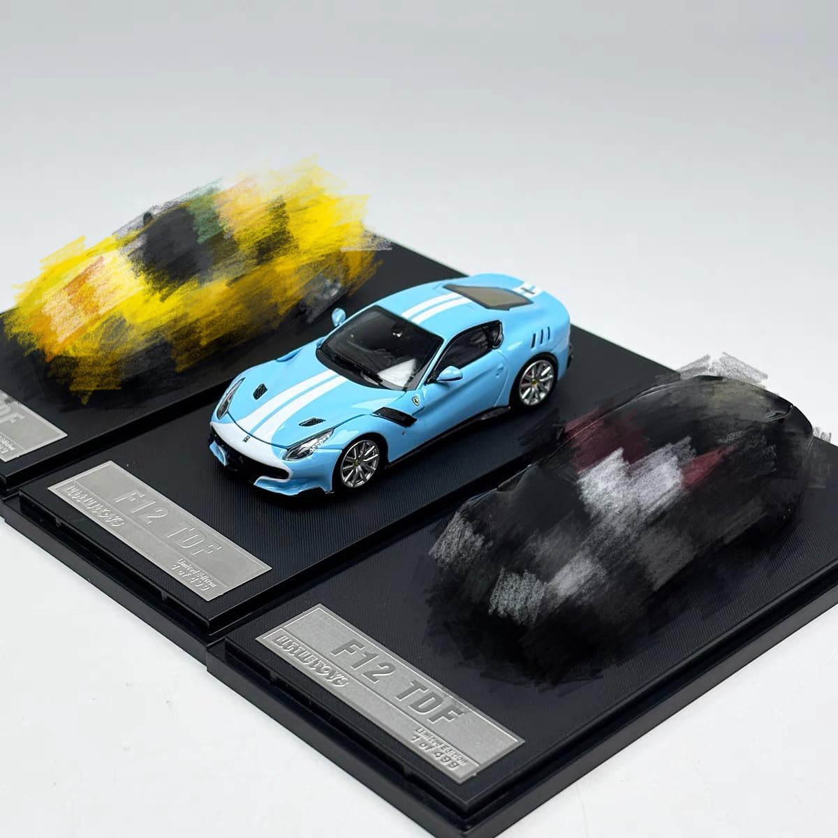 【限定499台】フェラーリF12 TDF ミニカー1/64スケール　ライトブルー 限定499台】フェラーリF12 TDF ミニカー1/64スケール ライトブルー