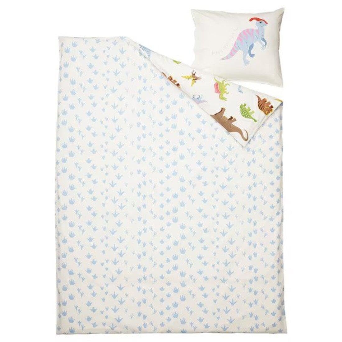 Ikea JÄTTELIK Duvet Cover and Pillowcase, Dinosaurs/White, 150x200/50x80 cm (59x79/20x32) 2