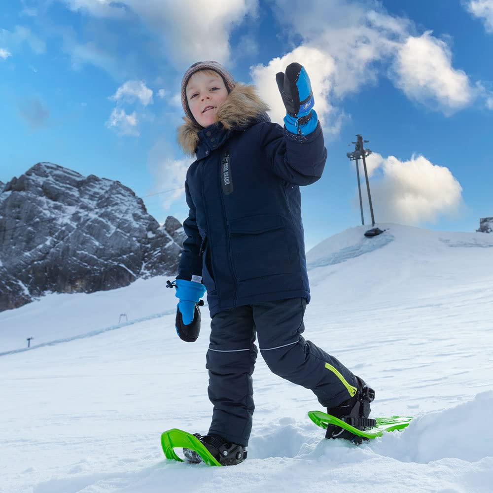 outdoorer Schneeschuhe Kinder SnowDino in Grün – robuster Kunststoffrahmen, für Kinder bis Schuhgröße 36