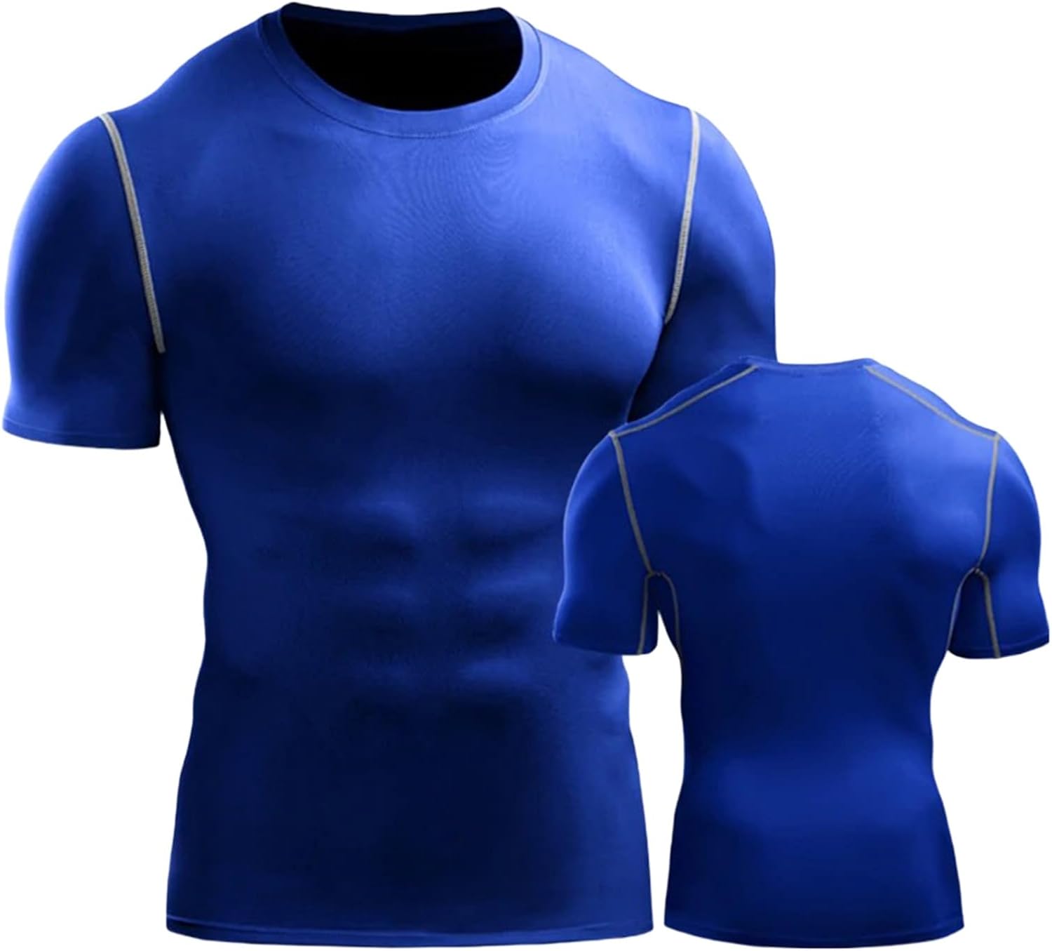 Men's Compression Shirts Short Sleeve Athletic Workout T-Shirt Running Tops Cool Dry Active Gym Undershirt