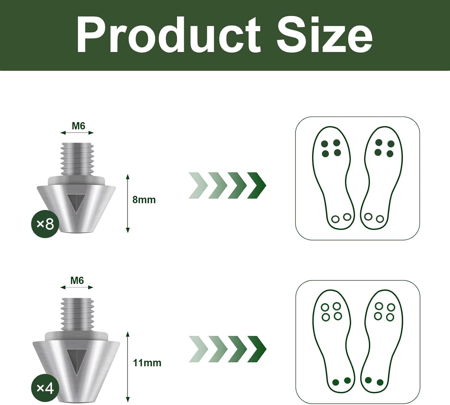 Soccer SG Studs, 12PCS Aluminum Screw-in Cleat Spikes for Soft Ground, with Wrench, Compatible with adidas & M6 Thread Football Boots