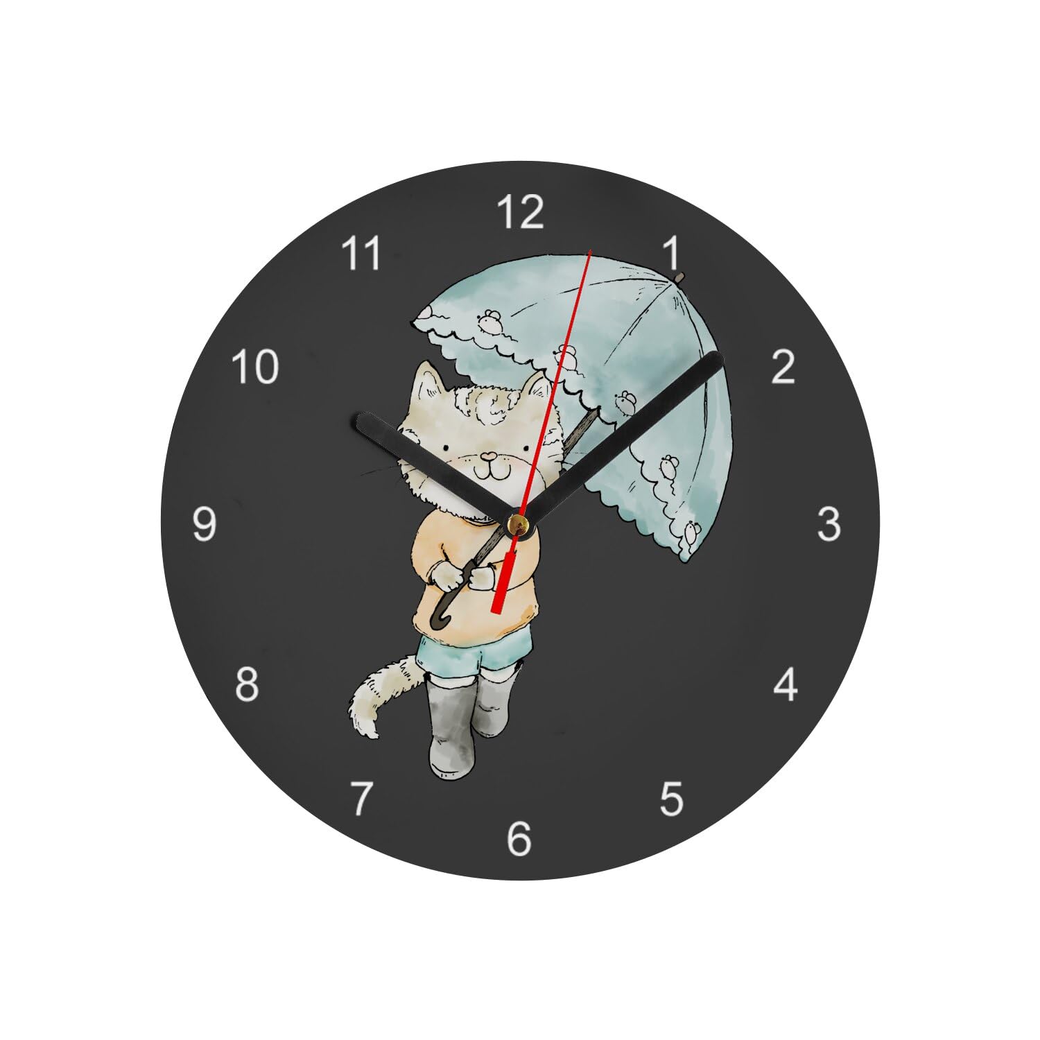 Horloge Murale en Verre Cadeau Idéal Amateurs de Chats Peinture Art