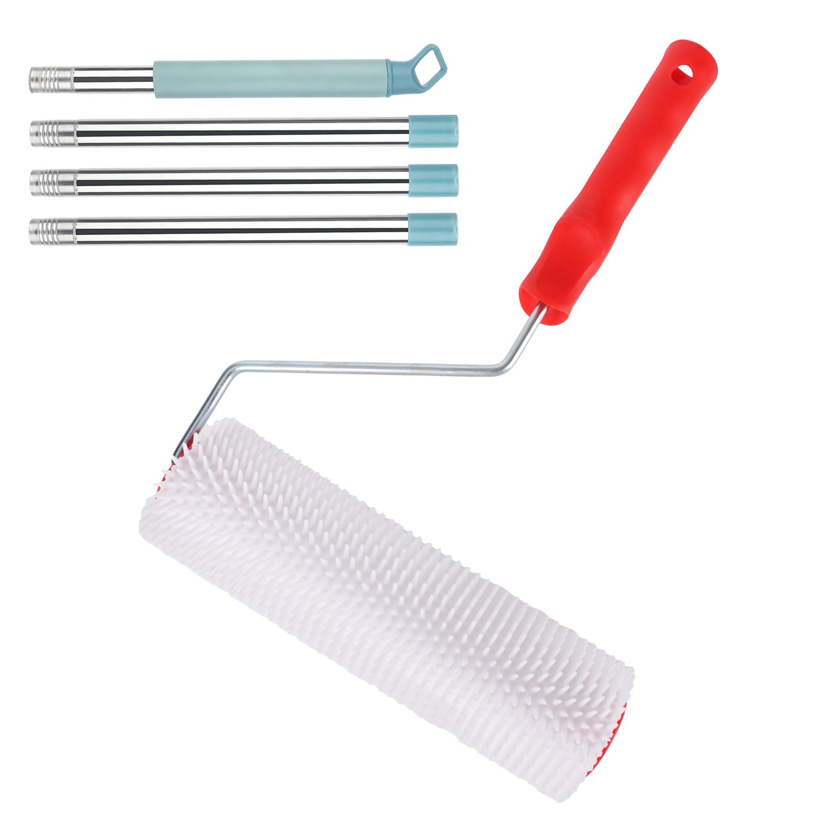 bssmmai 23 cm Bleed Roller with 1.5 m Long Bar, Spiked Roller Hand Spiked Roller Bleeding Roller for Ventilation of Floor Coatings