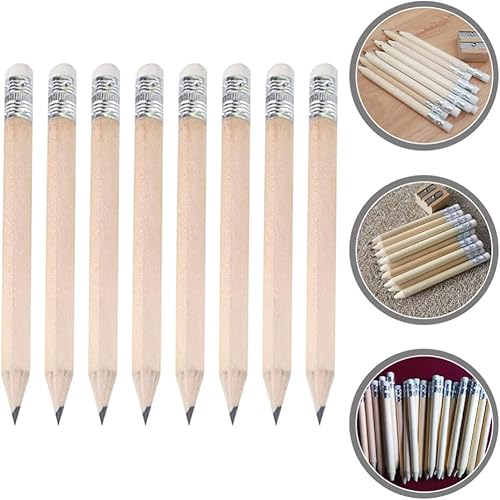 Miniatura 7 de Cabilock 60 lápices cortos de golf, lápices pequeños, lápices de escritura cortos, lápices de escritura para niños, mini lápices con borrador,